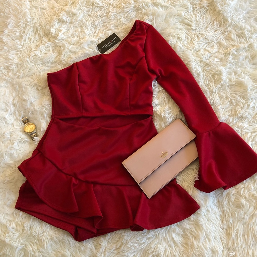 Red mini dress